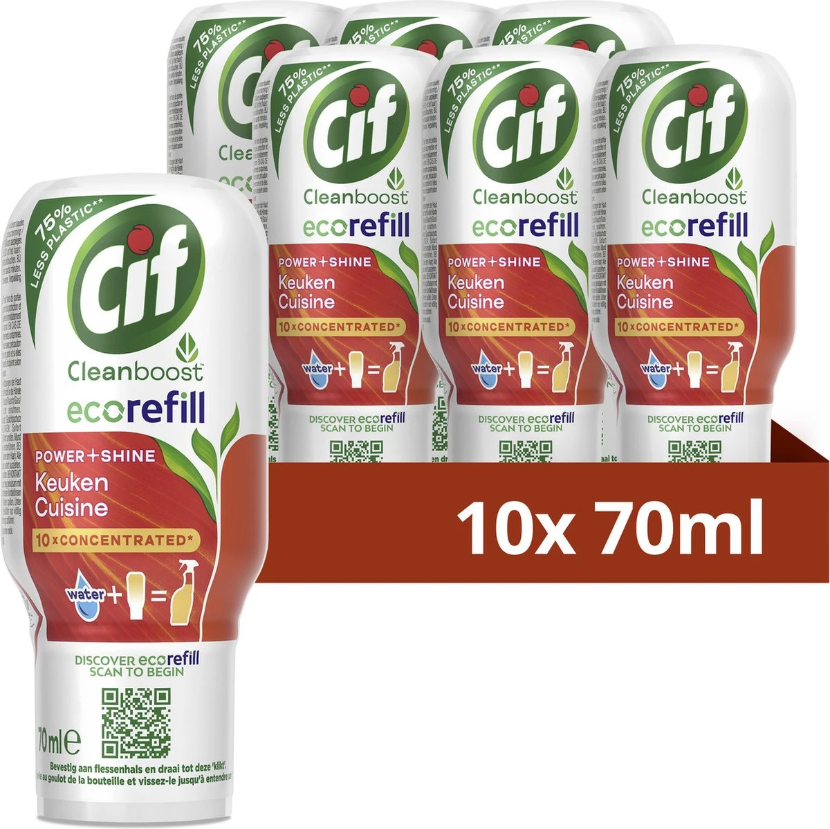 Cif CleanBoost Power & Shine Keuken Ecorefill Capsules - 10 X 70 Ml - Voordeelverpakking 1 Cif CleanBoost Power & Shine Keuken Ecorefill Capsules - 10 X 70 Ml - Voordeelverpakking