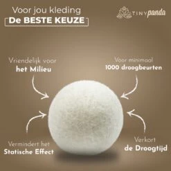 Merkloos Droger Ballen XL 6 Stuks Inclusief Lavendelolie – Zero Waste Dryer Balls - Duurzaam – Wasverzachter – Herbruikbare Drogerballen – Droogt De Was Sneller – Tiny Panda -HG Sales 1200x1199 57