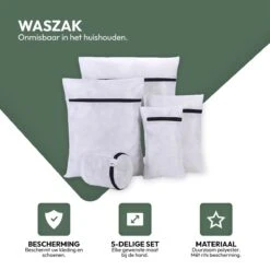 Merkloos Waszakken | Set Van 5 Waszakjes Met Rits - Waszak - Wasnet - Kledingzakjes - BH Was Zakjes - Laundry Bag Set Voor Ondergoed - Kleding - Delicaat Wasgoed - Wasmachine Zakjes - Wasgoed -HG Sales 1200x1200 1329