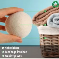 Merkloos Drogerballen Wol XL 6 Stuks - Duurzaam - Wasverzachter - Drogerbollen - Wasdrogerballen - Wasbollen -HG Sales 1200x1200 1357