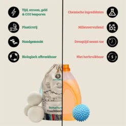 Merkloos Chinchilla® Drogerballen XXL - Set Van 6 Stuks - Herbruikbare Wasdrogerballen - Droogballen - Energiebesparing - Drogerballen Voor Wasdrogers - Wasbollen -HG Sales 1200x1200 1409