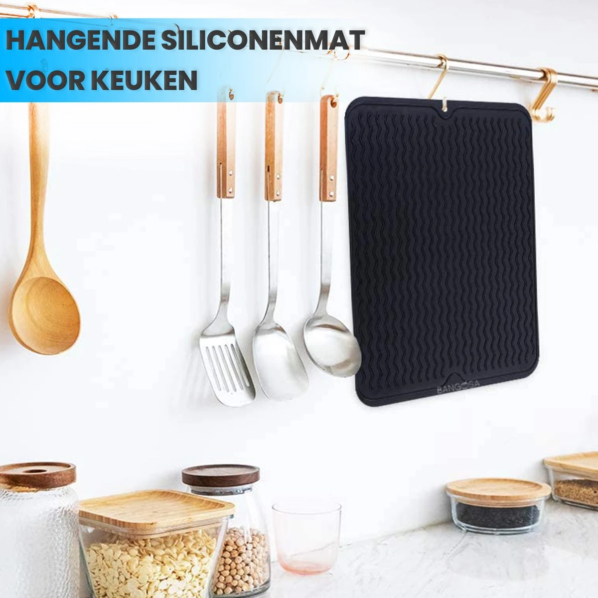 Bangosa Afdruipmat - Vaat Afwas Droogmat - Siliconen 50 X 40 4 Bangosa Afdruipmat - Vaat Afwas Droogmat - Siliconen 50 X 40 - Afbeelding 4