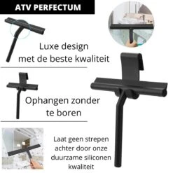 ATV PERFECTUM Douchewisser Zwart Met Ophangsysteem - Raamwisser- Trekker Douche - Silicone - 21cm X 16cm - Badkamer Accessoires - Douchewisser -HG Sales 1200x1200 2003