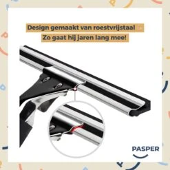 Alternative view of Raamtrekker Professioneel - 30 Cm - Pasper - Raamwisser - Raamtrekkers Zwart - Verstelbaar - Voor Multifunctioneel Gebruik Ramen, Douche En Auto