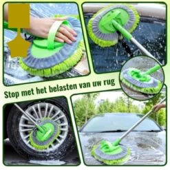 Merkloos Professionele Telescopische Wasborstel + Tonova Pen - Auto Schoonmaakborstel - Anti Slip - Auto, Caravan & Camper - Uitschuifbaar - Groen -HG Sales 1200x1200 2105