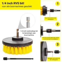 Merkloos 4-delige Borstelset Voor Boormachine - Inclusief Verlengstuk - Opzetborstels - Schrobborstel - Schuurborstel - Schoonmaakborstel - Tapijtreiniger - Brush - Geel - Gratis Verzending 17 Merkloos 4-delige Borstelset Voor Boormachine - Inclusief Verlengstuk - Opzetborstels - Schrobborstel - Schuurborstel - Schoonmaakborstel - Tapijtreiniger - Brush - Geel - Gratis Verzending -HG Sales 1200x1200 2118