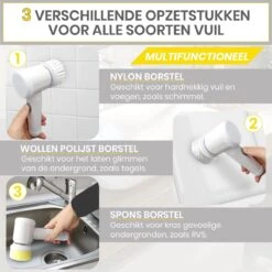 Lenga Elektrische Schoonmaakborstel - 5 In 1 Borstel - Oplaadbaar - Wasborstel - Schoonmaakmiddelen - Schrobborstels 13 Lenga Elektrische Schoonmaakborstel - 5 In 1 Borstel - Oplaadbaar - Wasborstel - Schoonmaakmiddelen - Schrobborstels -HG Sales 1200x1200 2153