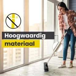 Alternative view of Schrobbezem Zwart Luiwagen Met Steel 120cm - Tuinbezem Straatbezem - Schoonmaak Schrobber Kunststof Harde Bezem - Schrobborstel En Schuurborstel