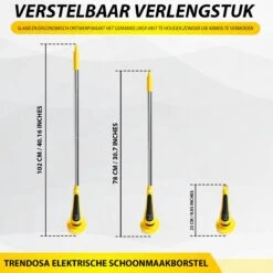 Alternative view of Trendosa Elektrische Schoonmaakborstel - Elektrische Schrobborstel - Poetsmachine - Handborstel - Scrubber- De Badkamer/Keuken/Auto- 10 Opzetstukken Geel