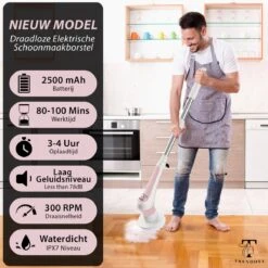 Trendosa Elektrische Schoonmaakborstel - Elektrische Schrobborstel - Poetsmachine - Handborstel - Scrubber- De Badkamer/Keuken/Auto- Roze 12 Trendosa Elektrische Schoonmaakborstel - Elektrische Schrobborstel - Poetsmachine - Handborstel - Scrubber- De Badkamer/Keuken/Auto- Roze -HG Sales 1200x1200 2245
