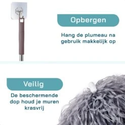 ForDig 7-Delige Plumeau Set - Duster Met Telescoopsteel Uitschuifbaar Tot 250 Cm - Inclusief Ragebol / Voegenborstel / Microvezel Doek / Chenille Borstel - Wasbaar - 360 Graden Draaibaar -HG Sales 1200x1200 2287