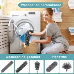 ForDig 7-Delige Plumeau Set - Duster Met Telescoopsteel Uitschuifbaar Tot 250 Cm - Inclusief Ragebol / Voegenborstel / Microvezel Doek / Chenille Borstel - Wasbaar - 360 Graden Draaibaar -HG Sales 1200x1200 2288