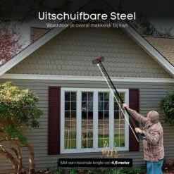 Merkloos Telescoopsteel Ramenwassen 4,6M - Met Borstel & Waterdoorvoer - Voor Ramen - Watertoevoer - Borstel -HG Sales 1200x1200 2293