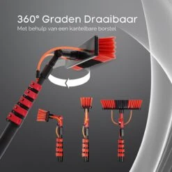 Merkloos Telescoopsteel Ramenwassen 4,6M - Met Borstel & Waterdoorvoer - Voor Ramen - Watertoevoer - Borstel -HG Sales 1200x1200 2296