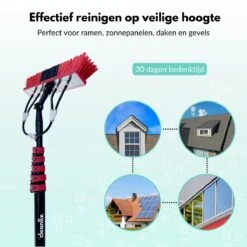Alternative view of Cleanlix Telescoopsteel Met Borstel - Met Waterdoorvoer - Telescopische Wasborstel - Ramenwassen - Uitschuifbaar Tot 9 Meter