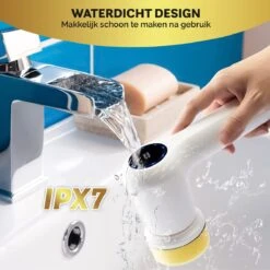 Alternative view of MostEssential Premium Elektrische Schoonmaakborstel 2023 Model – Elektrische Schrobber - Schrobborstel - Poetsmachine – Voor Badkamer Of Keuken - Inclusief 4 Borstelkoppen
