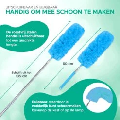 WITTS Telescopische Plumeau Met Telescoopsteel - 60 Tot 140 Cm - Uitschuifbaar - Blauw -HG Sales 1200x1200 2352