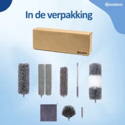 Woodoro Ragebol Uitschuifbaar Complete 9-Delige Set - Verstelbare Telescoopsteel - Plumeau - RVS - Zwart & Grijs -HG Sales 1200x1200 2466