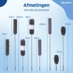 Woodoro Ragebol Uitschuifbaar Complete 9-Delige Set - Verstelbare Telescoopsteel - Plumeau - RVS - Zwart & Grijs -HG Sales 1200x1200 2468