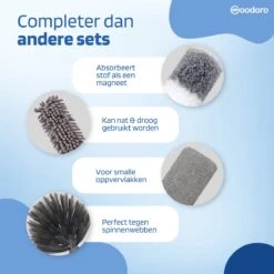 Woodoro Ragebol Uitschuifbaar Complete 9-Delige Set - Verstelbare Telescoopsteel - Plumeau - RVS - Zwart & Grijs -HG Sales 1200x1200 2469