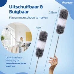 Woodoro Ragebol Uitschuifbaar Complete 9-Delige Set - Verstelbare Telescoopsteel - Plumeau - RVS - Zwart & Grijs -HG Sales 1200x1200 2472