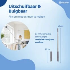 Woodoro Ragebol Uitschuifbaar Complete 9-Delige Set - Verstelbare Telescoopsteel - Plumeau - RVS - Zwart & Grijs -HG Sales 1200x1200 2473