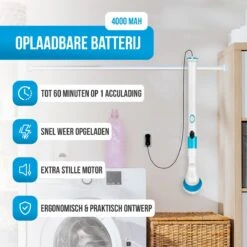 Strex Elektrische Schoonmaakborstel - Draadloze Schrobborstel - Schrobber - 3 Opzetstukken - Telescoopsteel - Poetsmachine Met Krachtige Accu 12 Strex Elektrische Schoonmaakborstel - Draadloze Schrobborstel - Schrobber - 3 Opzetstukken - Telescoopsteel - Poetsmachine Met Krachtige Accu -HG Sales 1200x1200 2478
