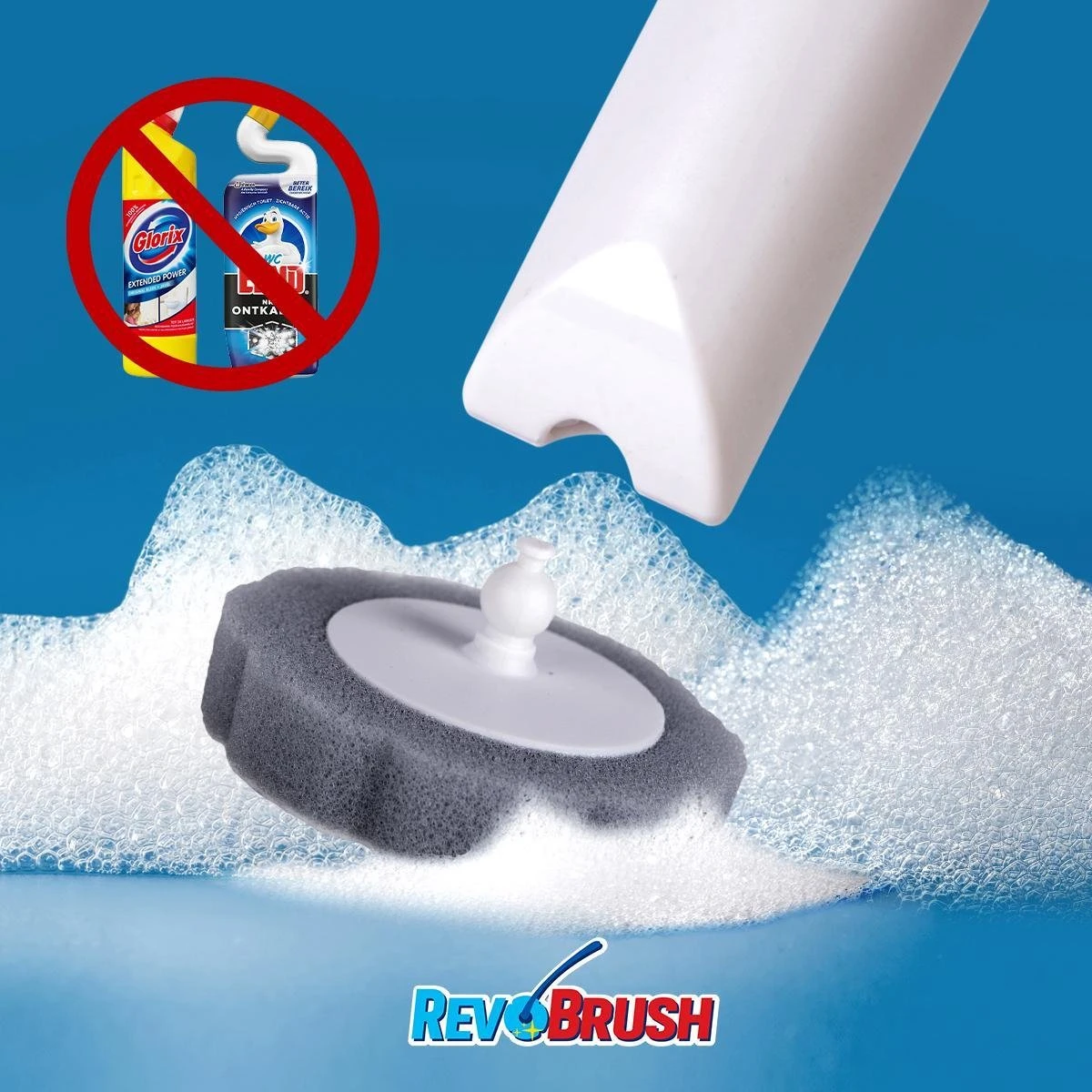 RevoBrush 28x Crystal Clean Foaming Pads Navulling - WC Borstel Met Houder Vrijstaand 5 RevoBrush 28x Crystal Clean Foaming Pads Navulling - WC Borstel Met Houder Vrijstaand - Afbeelding 5