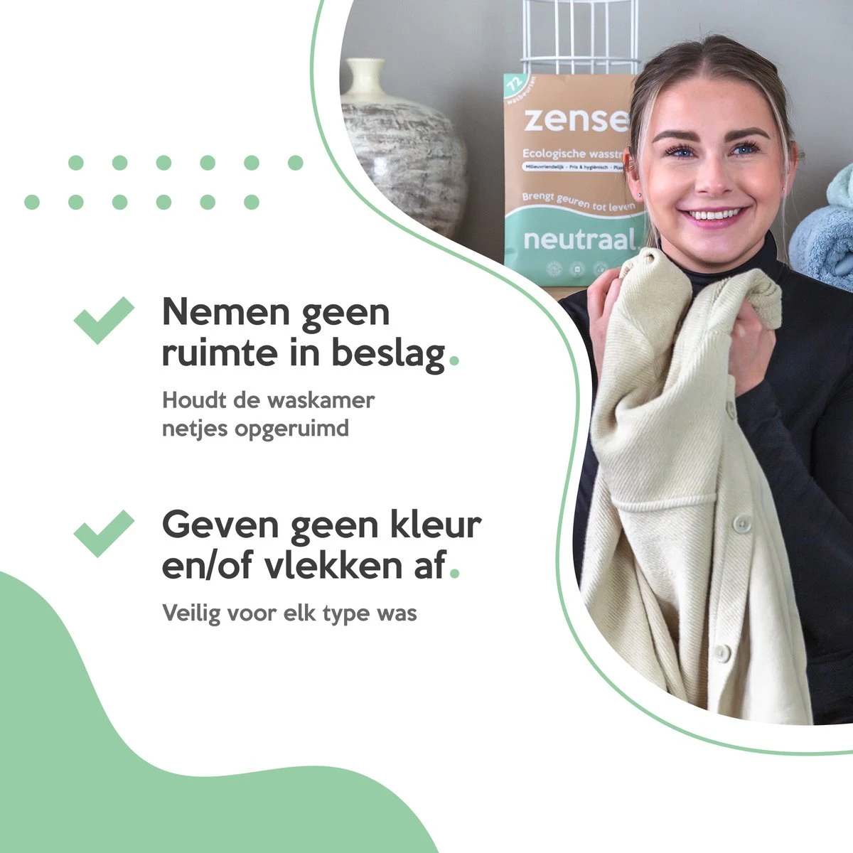 Zense Eco Wasmiddel Wasstrips - 72 Grote Wasbeurten - Lavendel - Wasmiddeldoekjes 5 Zense Eco Wasmiddel Wasstrips - 72 Grote Wasbeurten - Lavendel - Wasmiddeldoekjes - Afbeelding 5