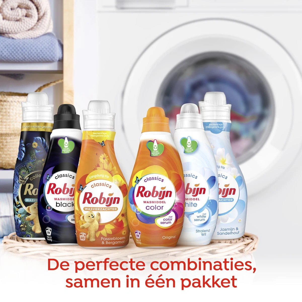 Robijn Perfect Match Stralend Wit, Black Velvet En Color Wasmiddel - En Wasverzachter Pakket - 6 Stuks - Voordeelverpakking 5 Robijn Perfect Match Stralend Wit, Black Velvet En Color Wasmiddel - En Wasverzachter Pakket - 6 Stuks - Voordeelverpakking - Afbeelding 5