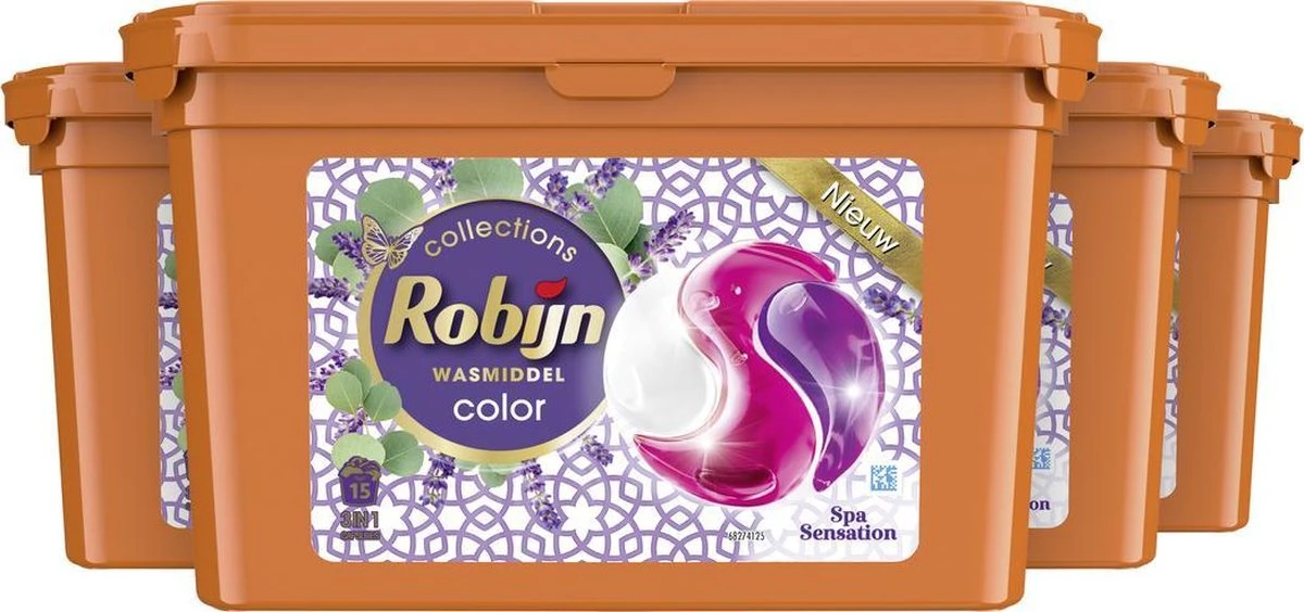 Robijn Spa Sensation 3 In 1 Wascapsules - 4 X 15 Wasbeurten - Voordeelverpakking 2 Robijn Spa Sensation 3 In 1 Wascapsules - 4 X 15 Wasbeurten - Voordeelverpakking - Afbeelding 2