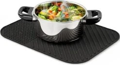 Merkloos Afdruipmat Met GRATIS Afwasborstel - Droogmat - Afdruipmat Siliconen - BPA Vrij - Afdruipmat Voor Afwas - Zwart -HG Sales 1200x655