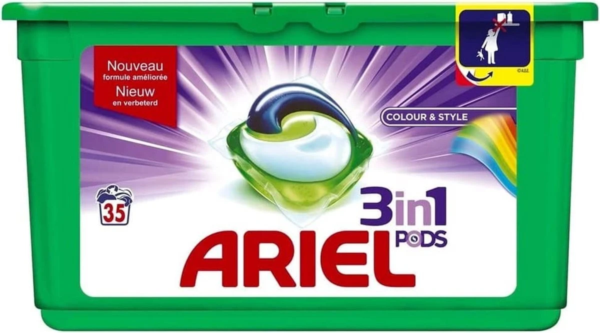 Ariel Colour & Style 3in1 Pods - Jaarbox 342 Wasbeurten - Wasmiddel Capsules - Jaar Megavoordeelverpakking | 342 Wasbeurten Color | Voor Alle Soorten Was 2 Ariel Colour & Style 3in1 Pods - Jaarbox 342 Wasbeurten - Wasmiddel Capsules - Jaar Megavoordeelverpakking | 342 Wasbeurten Color | Voor Alle Soorten Was - Afbeelding 2