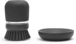 Brabantia Sink Side Afwasborstel - Met Zeepdispenser- Dark Grey -HG Sales 1200x688 1