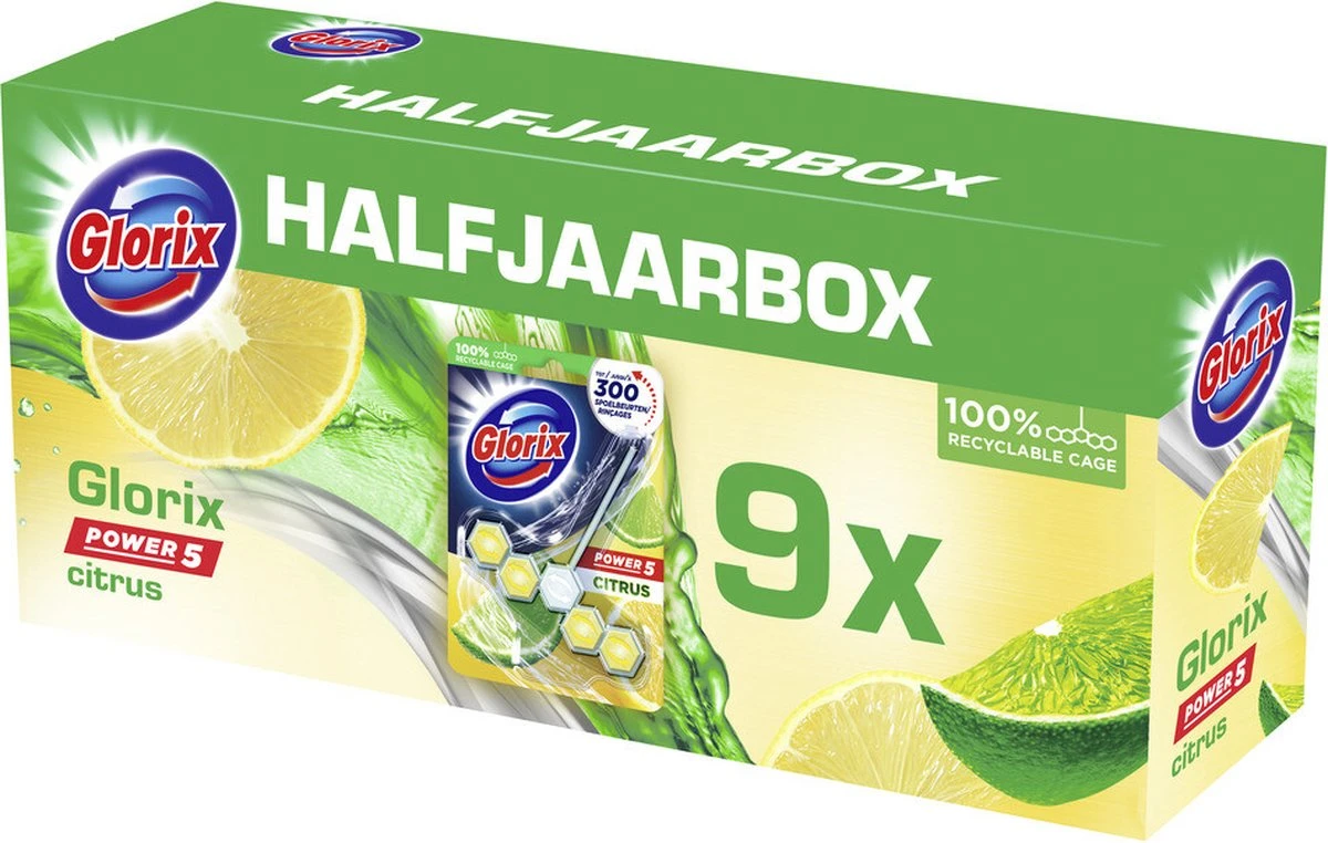Glorix Power 5 Toiletblokken - Citroen - 7 X 2 Stuks - Voordeelverpakking 12 Glorix Power 5 Toiletblokken - Citroen - 7 X 2 Stuks - Voordeelverpakking - Afbeelding 12