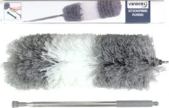Vannons - Plumeau - Ragebol - Plumeau Uitschuifbaar Tot 245 Cm - Met Telescoopsteel - Wasbaar Microvezel - Grijs Wit -HG Sales 1200x769 3