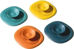 Luxe Doucheputje Afvoer Plug Zeef Stopper Stop - Universele Haarfilter Haarvanger Gootsteenstop Afvoerstop Onderdeel Afvoerputje Stopper Putje Rooster Voor Wastafel Gootsteen Spoelbak Bad Douchebak Keuken Wasbak Badkuip Aanrecht - Siliconen - Geel -HG Sales 1200x792 1