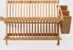 Merkloos Decopatent® Afdruiprek Voor Afwas - Bamboe - Hout - Inklapbaar Afdruiprek - Afwasrekje Inclusief Bestekhouder - Afwas Druiprek -HG Sales 1200x823 1