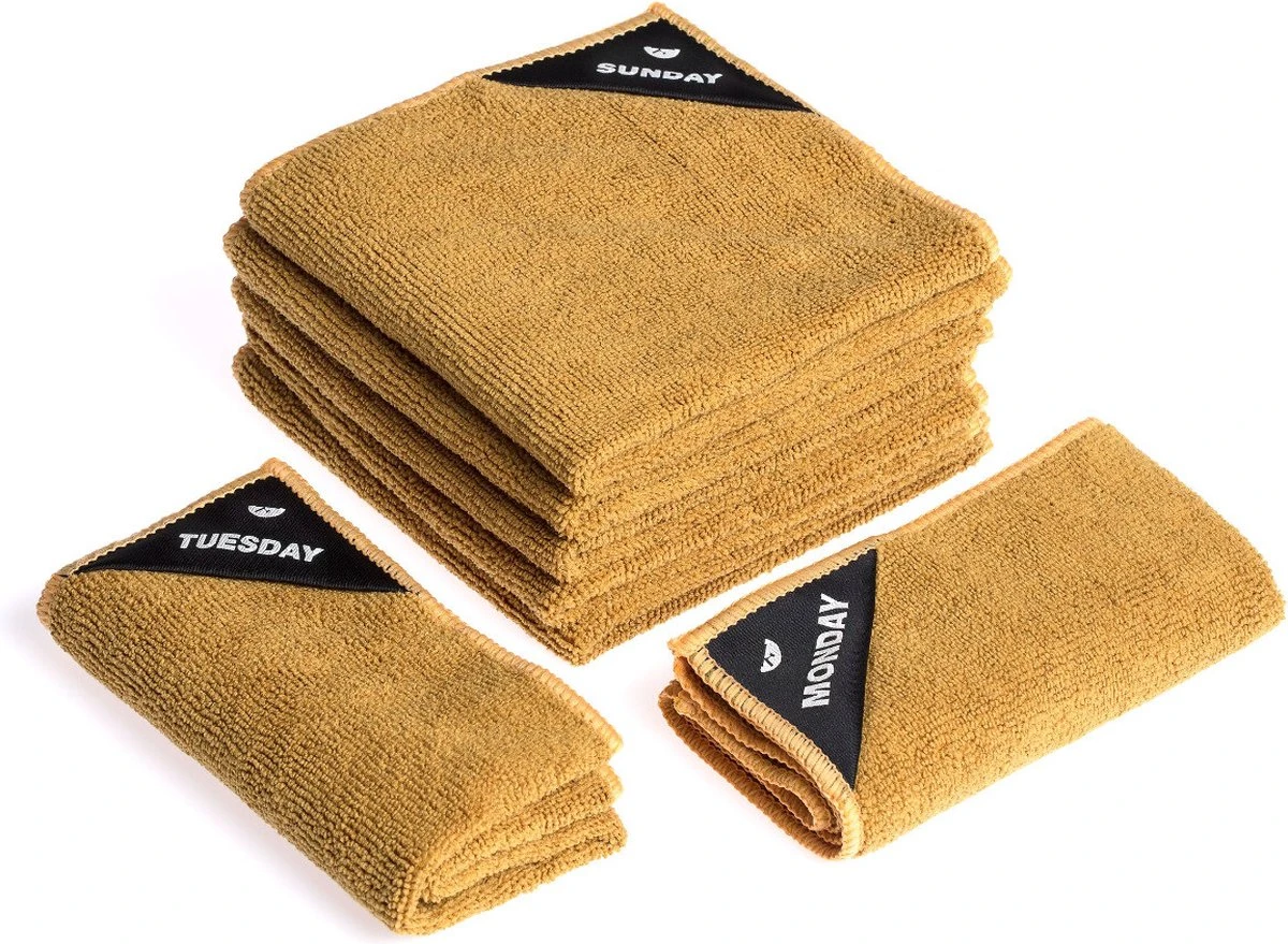 Klud Vaatdoek Set - 7 Dagen - Curry 4 Klud Vaatdoek Set - 7 Dagen - Curry - Afbeelding 4