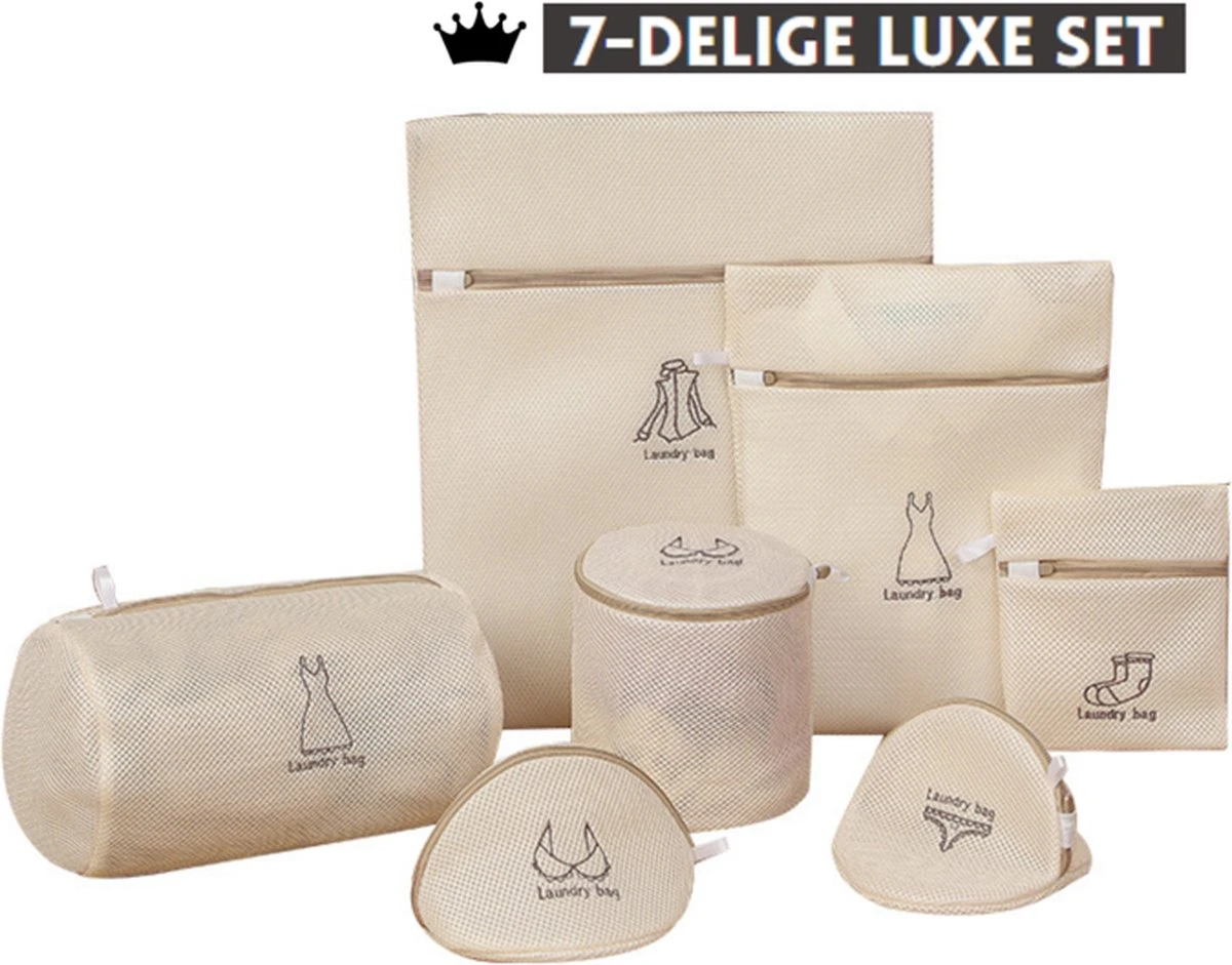 V&P Black Crown Waszakken Set Met Rits - Wasnet - Waszak - Waszakken Set Van 7 Voor Wasgoed - Waszakje Lingerie - Waszak Bh - Divers Delicaat Wasgoed - Wasnet Groot - Wasmachine Zakjes - Laundry Bag Set 1 V&P Black Crown Waszakken Set Met Rits - Wasnet - Waszak - Waszakken Set Van 7 Voor Wasgoed - Waszakje Lingerie - Waszak Bh - Divers Delicaat Wasgoed - Wasnet Groot - Wasmachine Zakjes - Laundry Bag Set