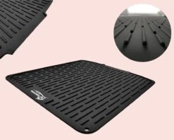 HOMYHON Afdruipmat -Afdruipmat Siliconen -Pannenonderzetter- Antislip -Hittebestendig - Aanrecht Mat -Siliconen Mat - 40 X 46 Cm - Zwart -HG Sales 1200x960 2