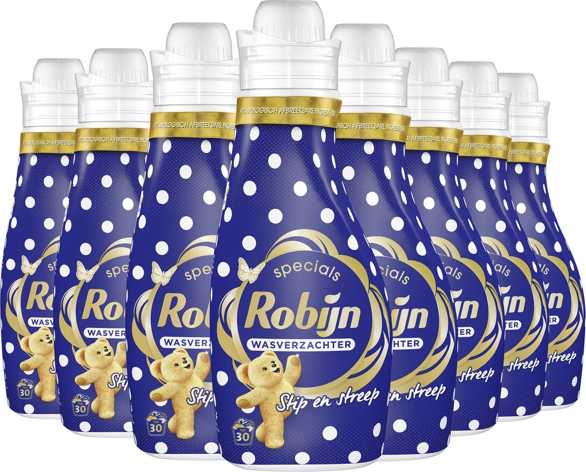 Robijn Specials Stip En Streep Wasverzachter - 8 X 30 Wasbeurten - Voordeelverpakking 2 Robijn Specials Stip En Streep Wasverzachter - 8 X 30 Wasbeurten - Voordeelverpakking - Afbeelding 2