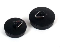 Merkloos Aanrecht Wasbak/wastafel Gootsteen Afsluitdoppen 4x Stuks Kunststof/rubber Zwart - In Een 2 Formaten Mix