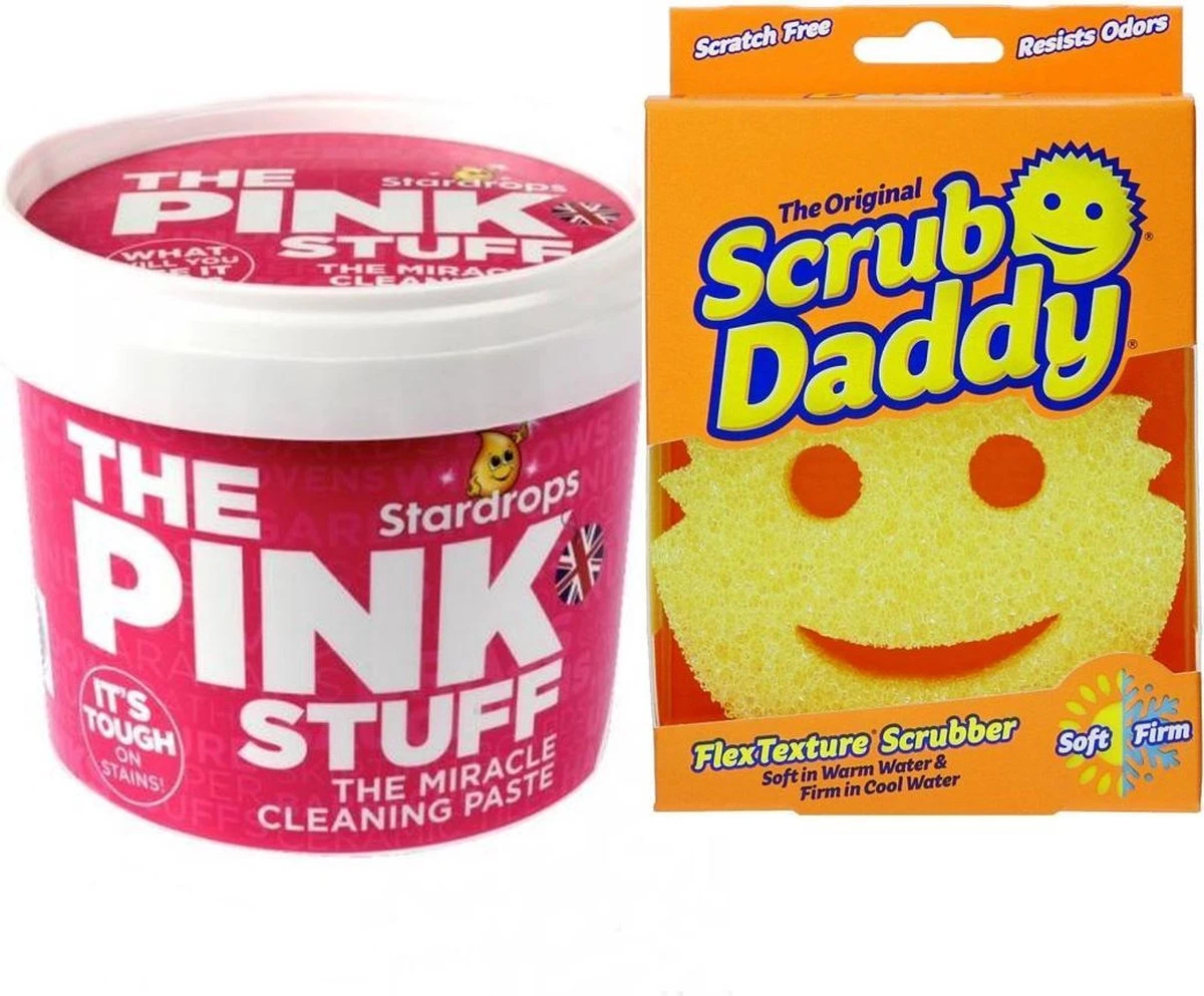 Stardrops The Pink Stuff Het Wonder Schoonmaakmiddel - 500g - Allesreiniger - Inclusief 1 Scrub Daddy Schuurspons 1 Stardrops The Pink Stuff Het Wonder Schoonmaakmiddel - 500g - Allesreiniger - Inclusief 1 Scrub Daddy Schuurspons