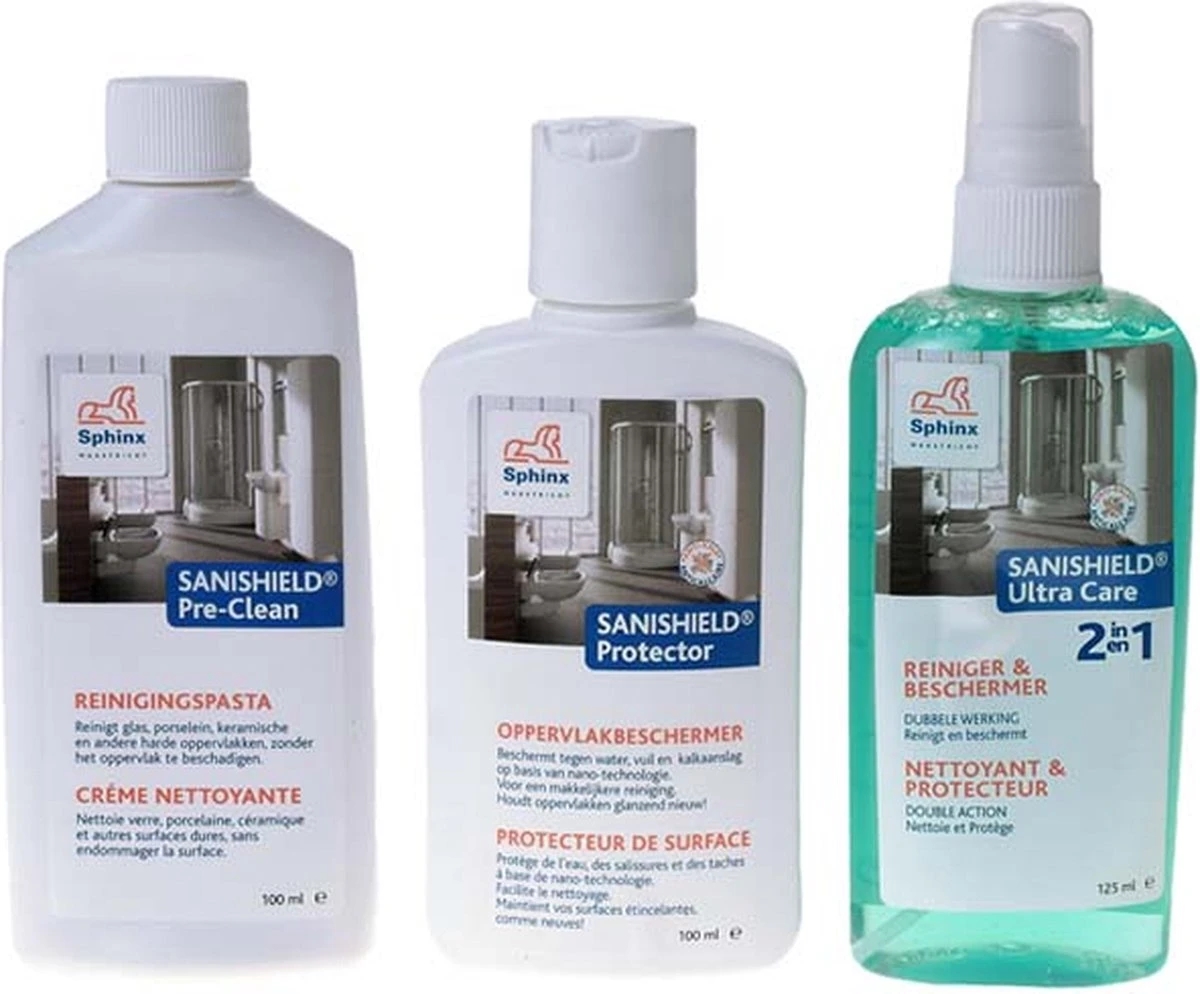 Sphinx Sanishield Clean Kit Speciale Badkamer Reiniger 2 Sphinx Sanishield Clean Kit Speciale Badkamer Reiniger - Afbeelding 2