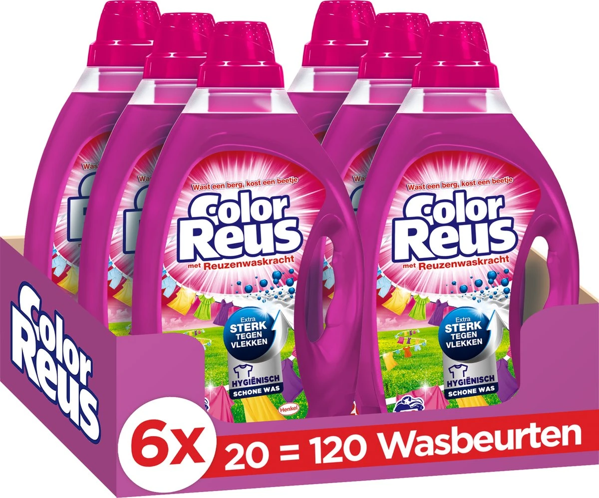 Color Reus Gel Vloeibaar Wasmiddel - Gekleurde Was - Voordeelverpakking - 120 Wasbeurten 1 Color Reus Gel Vloeibaar Wasmiddel - Gekleurde Was - Voordeelverpakking - 120 Wasbeurten