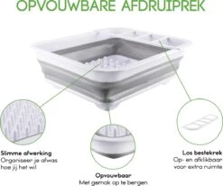 Merkloos Afdruiprek Voor Afwas - Afwasrek - Opvouwbaar - Inklapbaar - Compact - Vaatwasrek Met Bestekrekje -HG Sales 1200x999 2