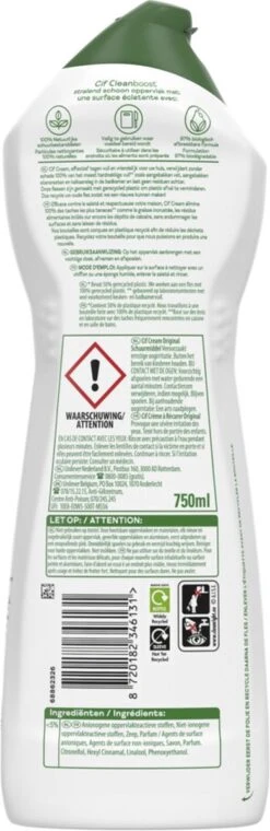 Cif CleanBoost Cream Original Schuurmiddel - 8 X 750 Ml - Voordeelverpakking 10 Cif CleanBoost Cream Original Schuurmiddel - 8 X 750 Ml - Voordeelverpakking -HG Sales 390x1200 5