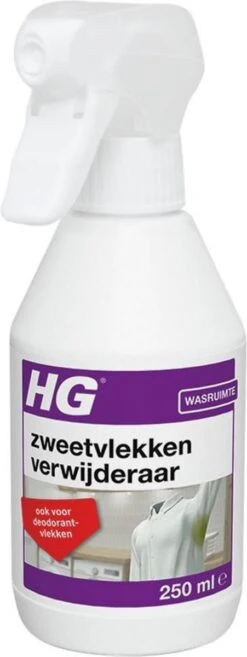 HG Zweetvlekkenverwijderaar - 250ml - Effectief Tegen Zweet- En Deodorantvlekken - Geschikt Voor Wit En Gekleurd Textiel -HG Sales 451x1200