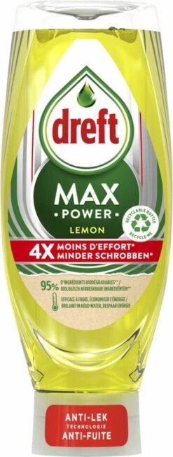 Dreft MaxPower - Lemon - Vloeibaar Afwasmiddel - Voordeelverpakking 8 X 640 Ml -HG Sales 454x1200